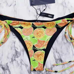 Tavik Swimwear Triangle Bikini Bottom Side Tie Size Large Reversible Lined